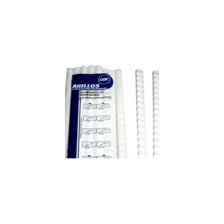 Arillo plastico GBC 5/16 blanco (21-35 hojas) con 25 piezas