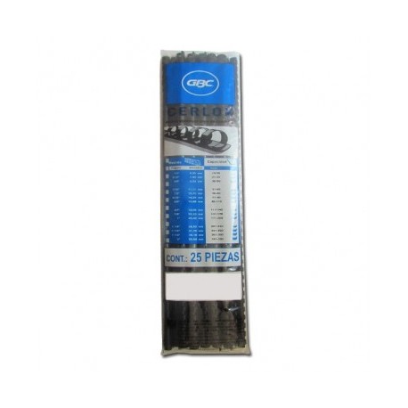 Arillo plastico GBC 7/8 negro (141-170 hojas) con 25 piezas