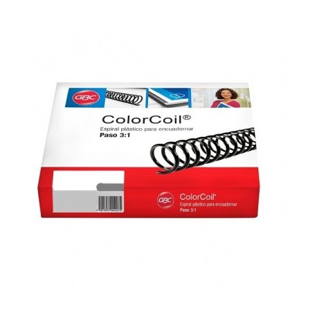 Espiral plastico paso 3:1 6mm. colores con 135 piezas Gbc 4348