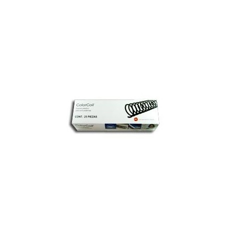 Espiral plastico 20 x 12 mm negro con 25 piezas (156 hojas) GBC
