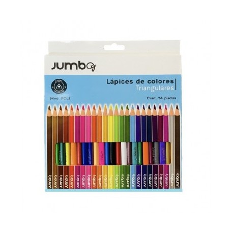 Colores triangulares delgados marca Jumbo con 24 largos (pcl2)