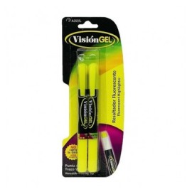 Resaltador vision gel blister con 2 piezas amarillo Azor