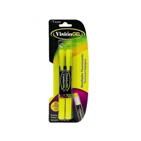 Resaltador vision gel blister con 2 piezas amarillo Azor