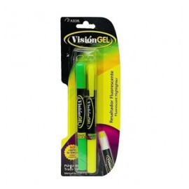 Resaltador vision gel blister con 2 piezas amarillo/verde Azor