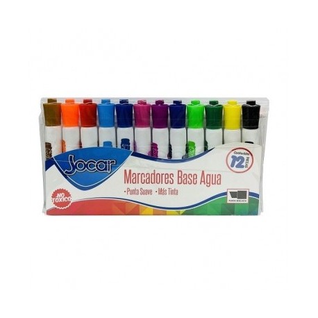 Marcador Jocar base agua con 12 piezas