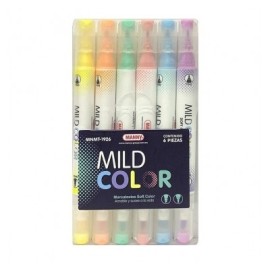 Resaltador Manny ser con 6 piezas tonos pastel doble punta (1926)
