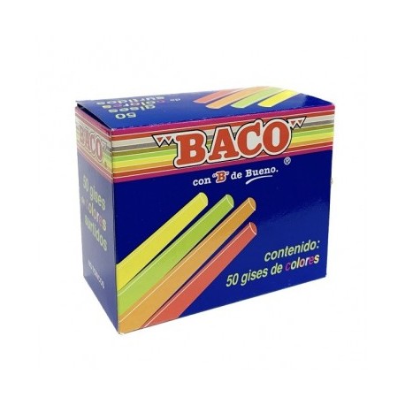 Gis de color con 50 piezas Baco