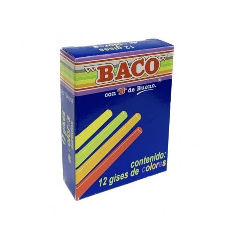 Gis de color con 12 piezas Baco