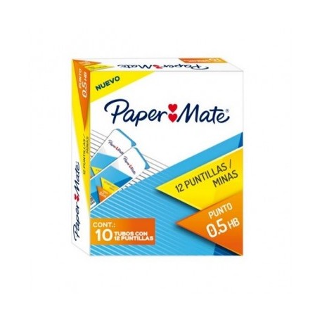Puntillas Paper Mate 0.5 mm hb con 10 tubos