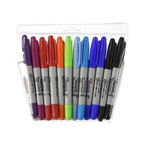Marcador permanente Sharpie doble punta surtido con 12 piezas