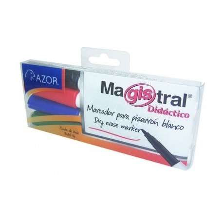 Marcador magistral punto fino con 4 piezas Azor