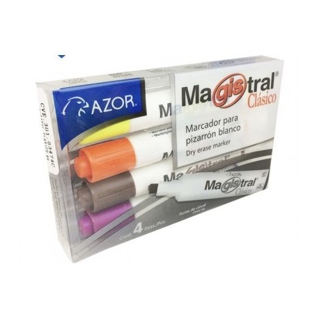 Marcador Magistral clásico con 4 piezas (amarillo, morado, naranja...
