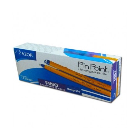 Boligrafo punto fino color azul con 12 piezas Pin Point 0.7mm en...