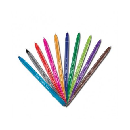 Boligrafo punto fino pin point con 10 piezas colores surtidos Azor
