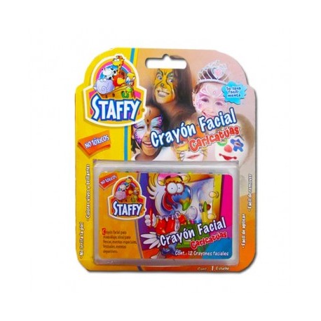 Crayon facial Staffy caricatuas con 12 colores