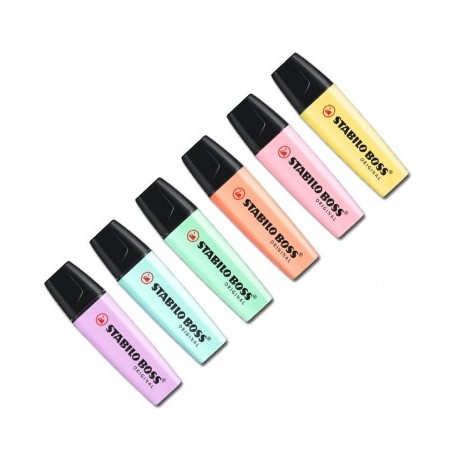 Resaltador Stabilo boss pastel surtido con 6 piezas
