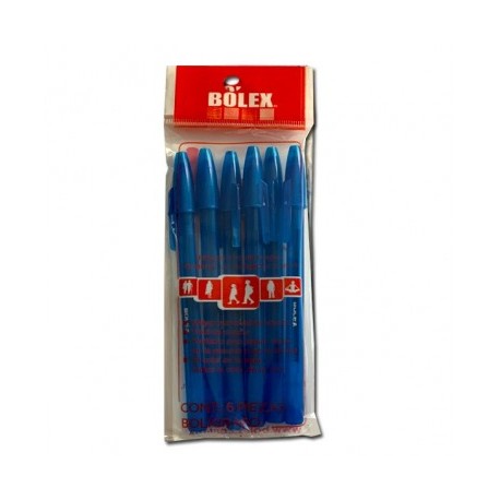 Bolígrafo punto fino azul con 6 piezas ulv lici 1.00 mm Bolex