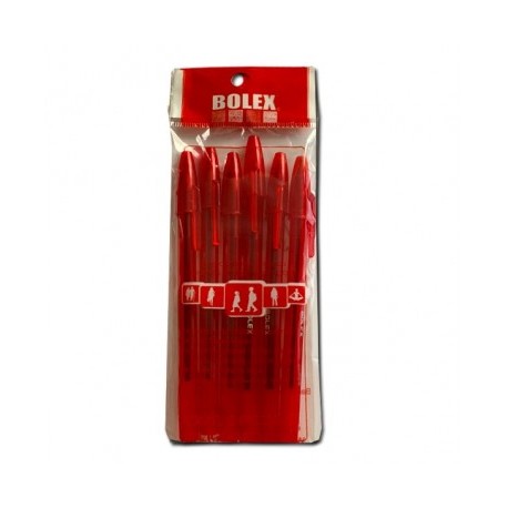 Bolígrafo punto fino rojo con 6 piezas ulv lici 1.00 mm Bolex
