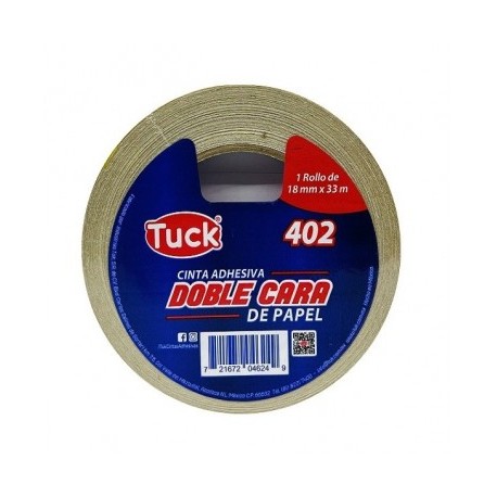 Cinta doble capa 18 x 33 metros (resp papel) Tuk (402)