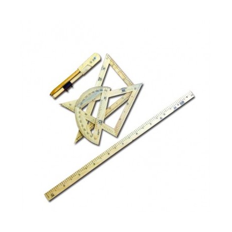 Juego de geometria madera para maestro pizarron blanco