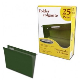 Folder accoflex tamaño oficio verde con 25 piezas Acco (colgante)